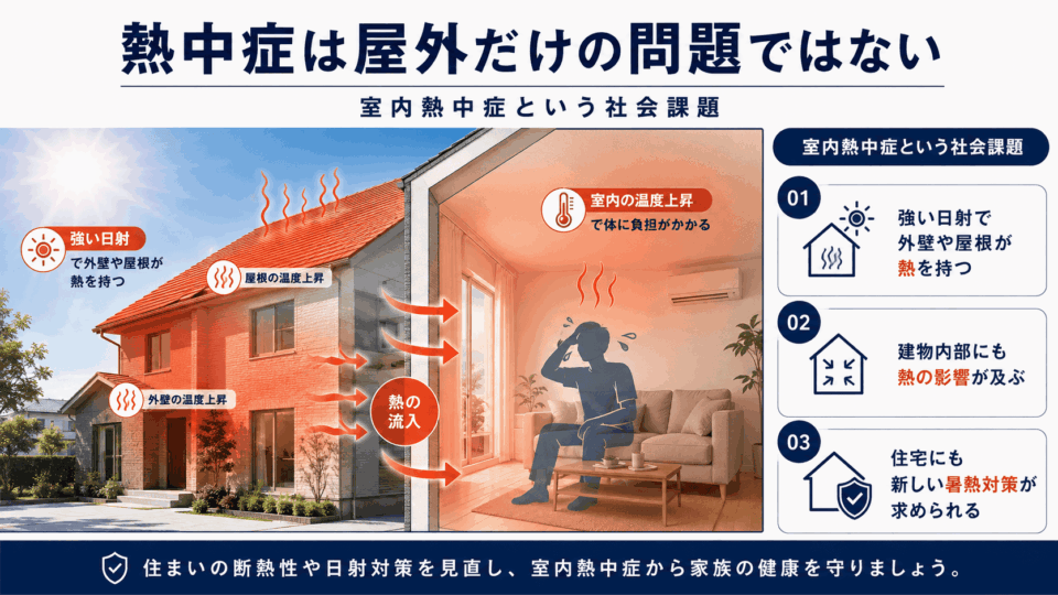「熱中症は屋外だけの問題ではない」図解
